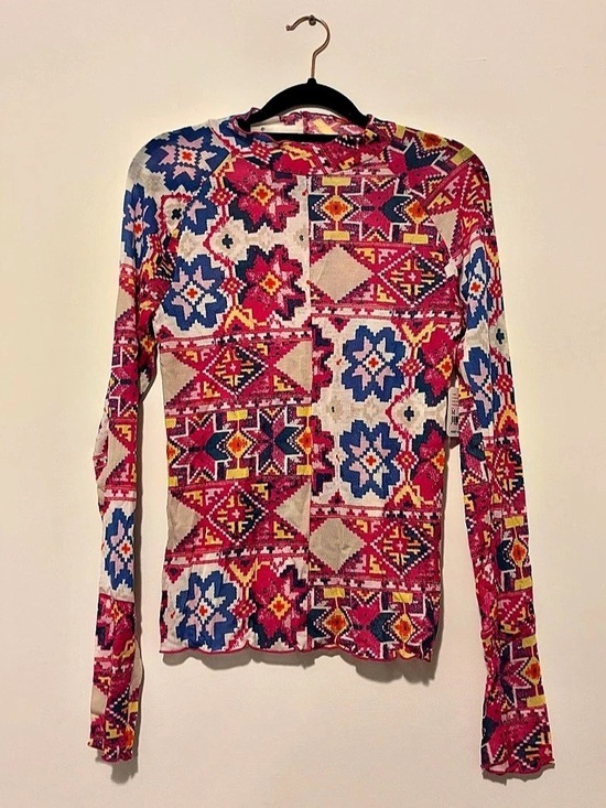 FP Movement by Free People Tops - Free People Movement Fairisle Magenta Long Sleeve Geometric Long Sleeve Top